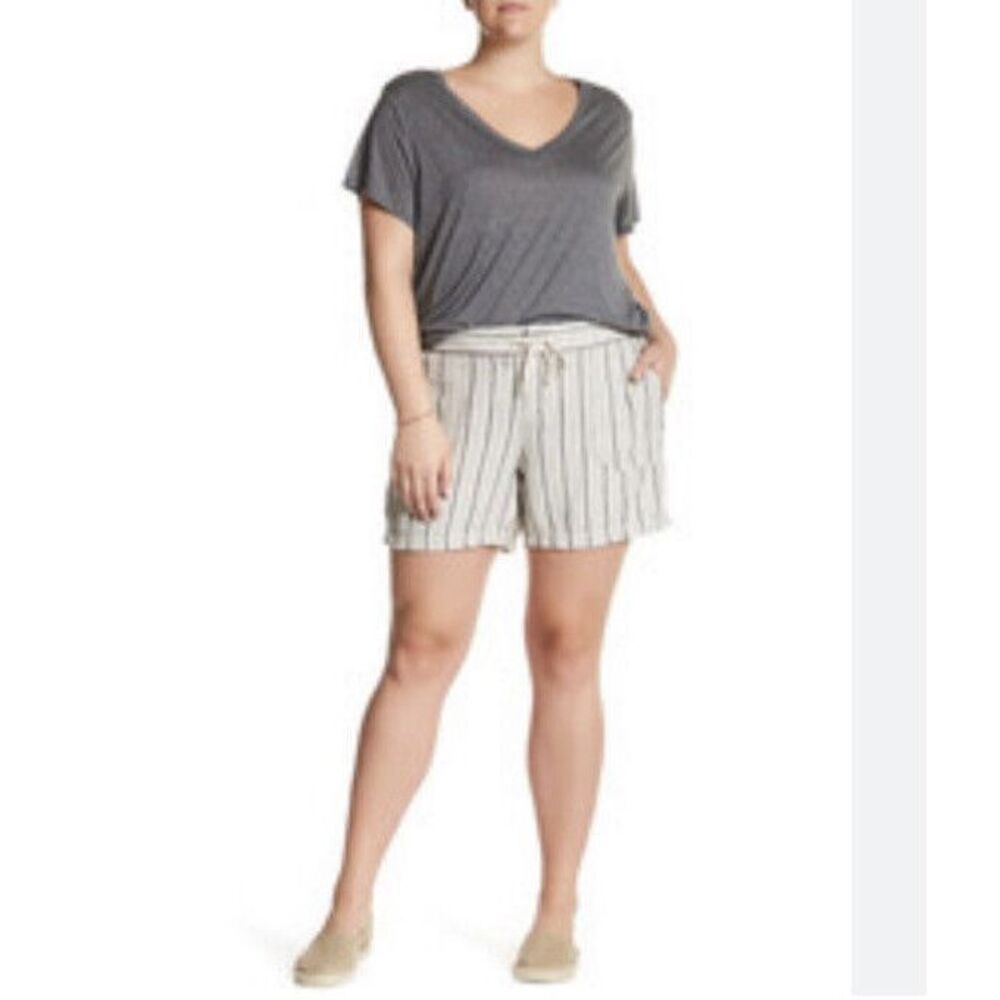 Talbots Shorts Women’s Plus 16W Simply‎ Flattering Linen/Cotton Gray Neutral 7”
